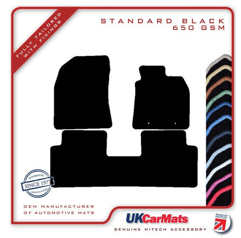 Toyota Avensis (Eyelets) 2009-2011 Black Tailored Carpet Car Mats HITECH