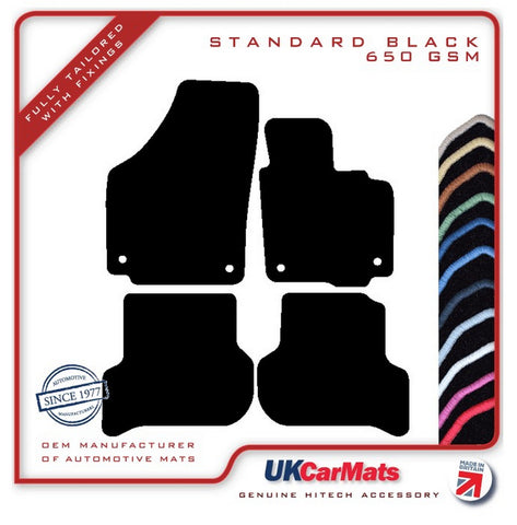 Volkswagen VW  Golf Plus (Round Stud Fixings) 2007 onwards Black Tailored Carpet Car Mats HITECH