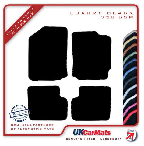 Daihatsu Sirion 2005-2010 Black Luxury Velour Tailored Car Mats HITECH