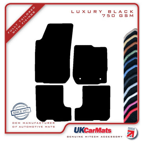 Dacia Sandero 2012-2020 Black Luxury Velour Tailored Car Mats HITECH