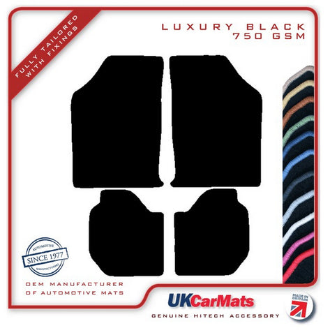 Ford Escort Mk3 / Escort Mk4 1980-1991 Black Luxury Velour Tailored Car Mats HITECH