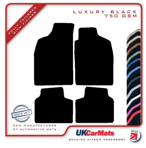 Fiat Punto Cabrio 1996-2000 Black Luxury Velour Tailored Car Mats HITECH