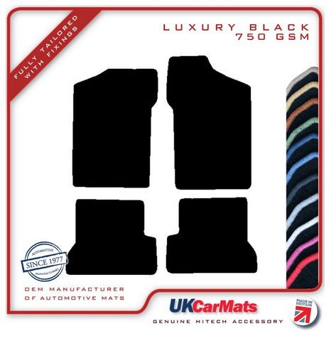 Fiat Siecento 1998-2003 Black Luxury Velour Tailored Car Mats HITECH