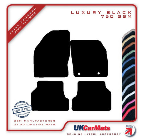 Ford Focus 2004-2011 Black Luxury Velour Tailored Car Mats HITECH