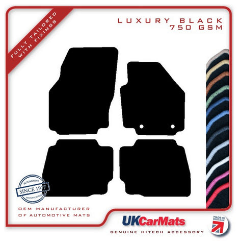 Ford Mondeo Mk4 (Oval Fixings) 2007-2012 Black Luxury Velour Tailored Car Mats HITECH