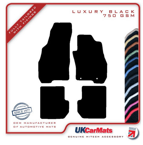 Fiat Punto Evo 2009-2012 Black Luxury Velour Tailored Car Mats HITECH