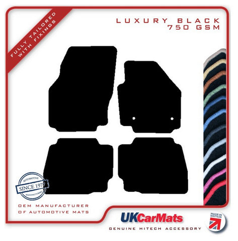 Ford Mondeo Mk4 (Round Fixings) 2012-2014 Black Luxury Velour Tailored Car Mats HITECH