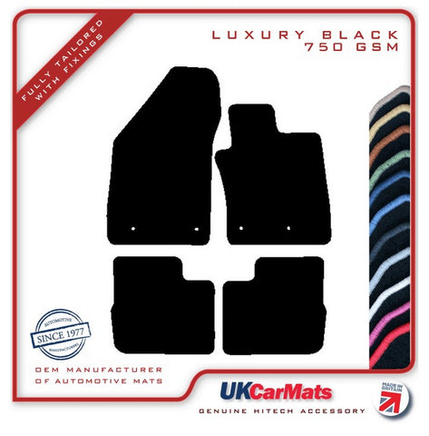 Fiat Tipo Hatchback 2016 onwards Black Luxury Velour Tailored Car Mats HITECH