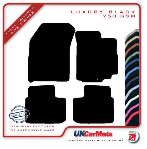 Fiat Sedici 2006-2011 Black Luxury Velour Tailored Car Mats HITECH