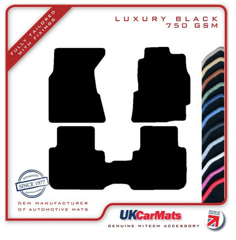 Honda CR-V 1997-2001 Black Luxury Velour Tailored Car Mats HITECH