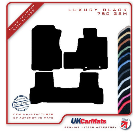 Honda CR-V 2007-2012 Black Luxury Velour Tailored Car Mats HITECH