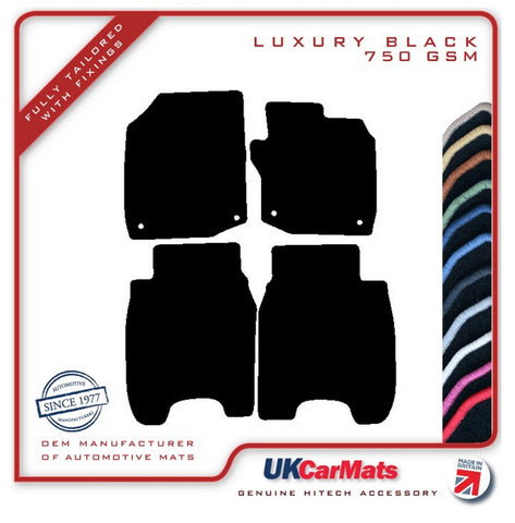 Honda Civic 5dr Diesel 2012-2015 Black Luxury Velour Tailored Car Mats HITECH