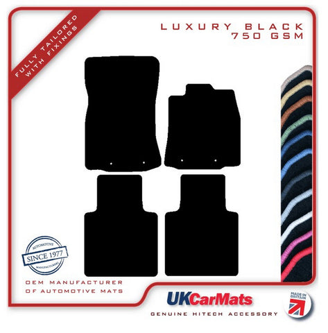 Jaguar XJ Series (X351) LWB Front Eyelets FRONT EYELETS 2009-2019 Black Luxury Velour Tailored Car Mats HITECH