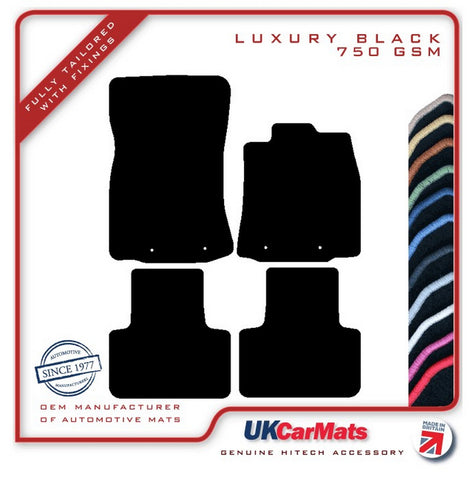 Jaguar XJ Series (X351) SWB (Front Eyelets Only) 2009-2019 Black Luxury Velour Tailored Car Mats HITECH