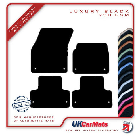 Land Rover Range Rover Evoque L538 (Rear Holes 7cm Bottom) 2013-2018 Black Luxury Velour Tailored Car Mats HITECH