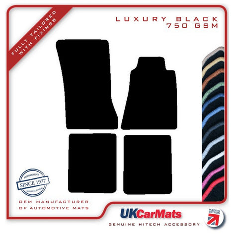 Mercedes SL (W107) 2 Seater 1983-1989 Black Luxury Velour Tailored Car Mats HITECH