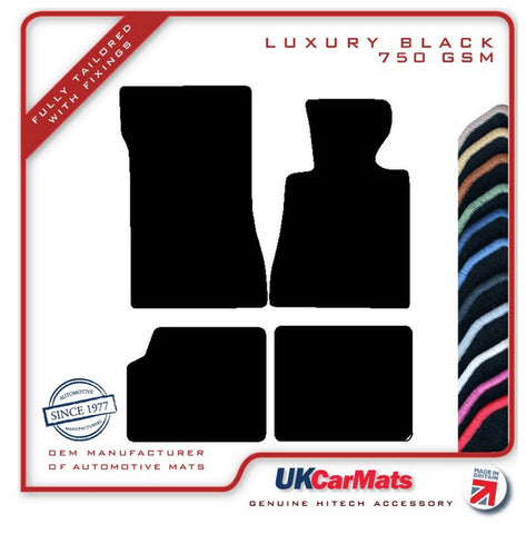 Mercedes E Class (W123) Saloon LWB 1975-1985 Black Luxury Velour Tailored Car Mats HITECH