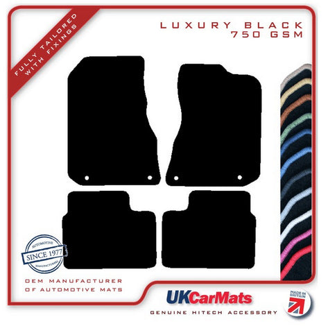 MG ZT V8 With Twist Head Fixings 2001-2005 Black Luxury Velour Tailored Car Mats HITECH