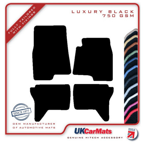 Mitsubishi Shogun SWB 2000-2007 Black Luxury Velour Tailored Car Mats HITECH