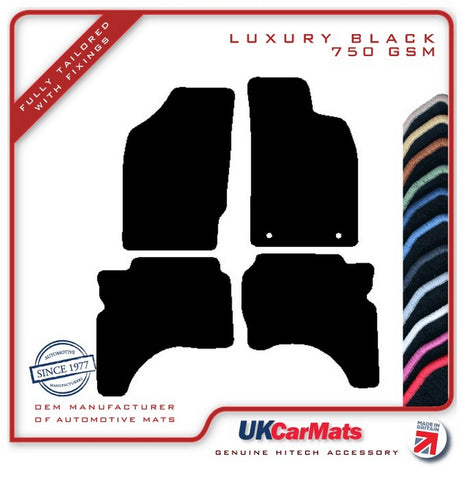 Mitsubishi L200 Double-Cab 1996-2006 Black Luxury Velour Tailored Car Mats HITECH