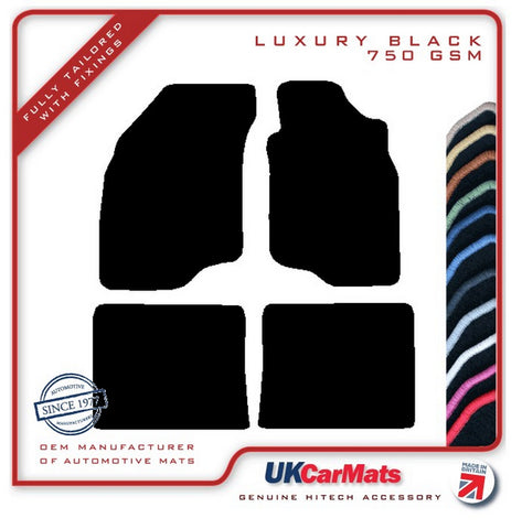 Mitsubishi Lancer 2005-2008 Black Luxury Velour Tailored Car Mats HITECH