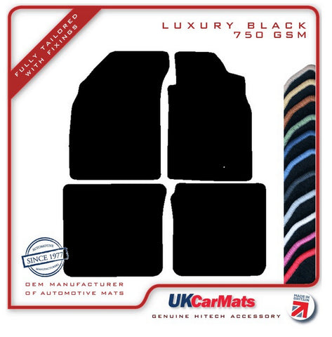 Mitsubishi Evo 9 2005-2006 Black Luxury Velour Tailored Car Mats HITECH