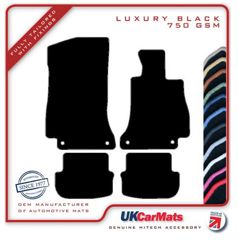 Mercedes C Class (A205) Cabriolet 16-21 Black Luxury Velour Tailored Car Mats HITECH