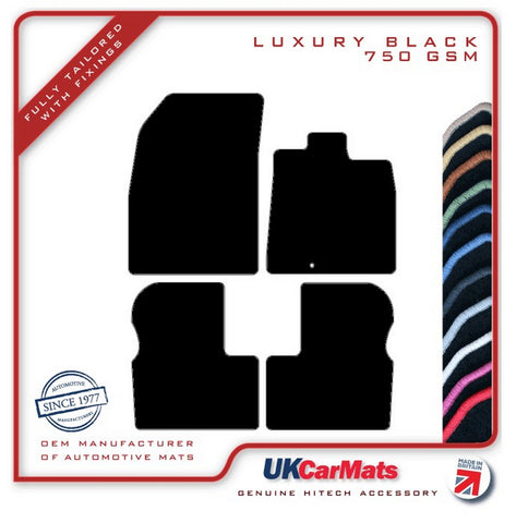 Nissan Micra Mk4 2010-2017 Black Luxury Velour Tailored Car Mats HITECH