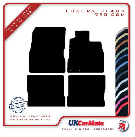 Nissan Note 2013 onwards Black Luxury Velour Tailored Car Mats HITECH