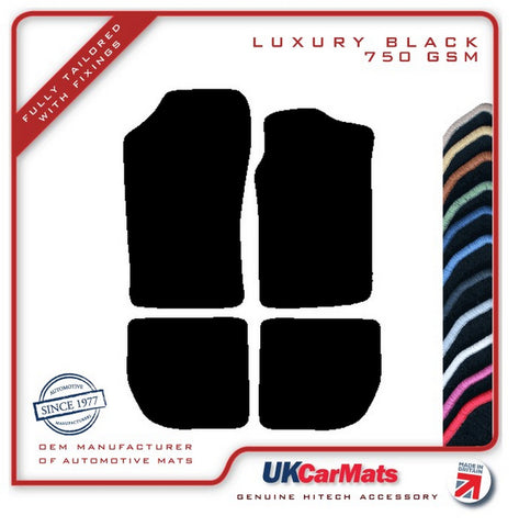 Peugeot 306 Cabriolet 1994-2003 Black Luxury Velour Tailored Car Mats HITECH