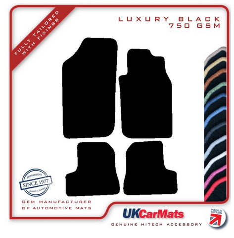 Peugeot 206 CC 2000-2006 Black Luxury Velour Tailored Car Mats HITECH