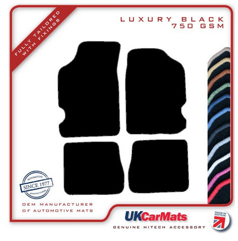 Peugeot 106 2000-2004 Black Luxury Velour Tailored Car Mats HITECH