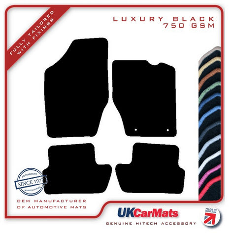 Peugeot 307 2001-2006 Black Luxury Velour Tailored Car Mats HITECH