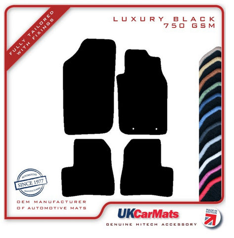 Peugeot 206 1998-2006 Black Luxury Velour Tailored Car Mats HITECH