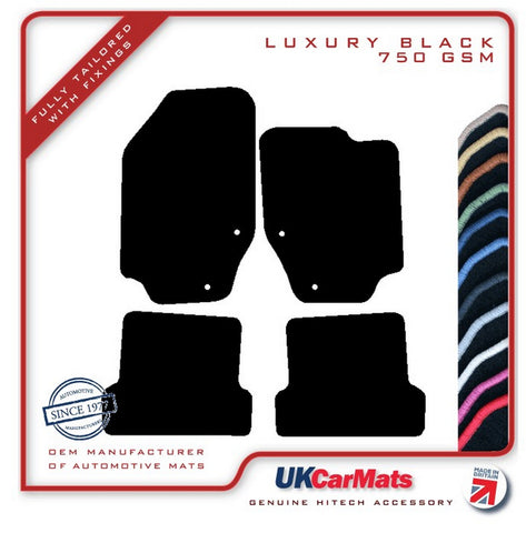 Peugeot 307 Coupe Cabriolet 2003-2006 Black Luxury Velour Tailored Car Mats HITECH