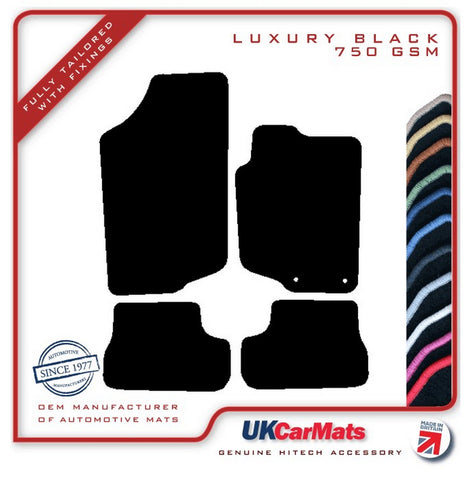 Peugeot 207 CC 2007 onwards Black Luxury Velour Tailored Car Mats HITECH