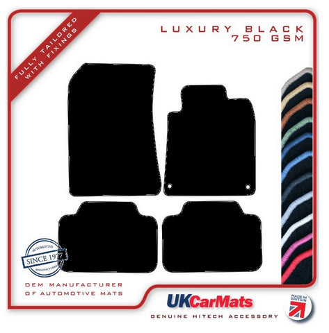 Peugeot 407 2004-2011 Black Luxury Velour Tailored Car Mats HITECH