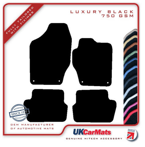 Peugeot 308 2007-2013 Black Luxury Velour Tailored Car Mats HITECH