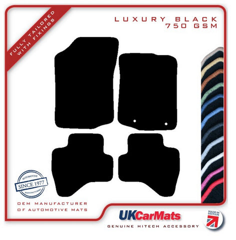 Peugeot 108 2014 onwards Black Luxury Velour Tailored Car Mats HITECH