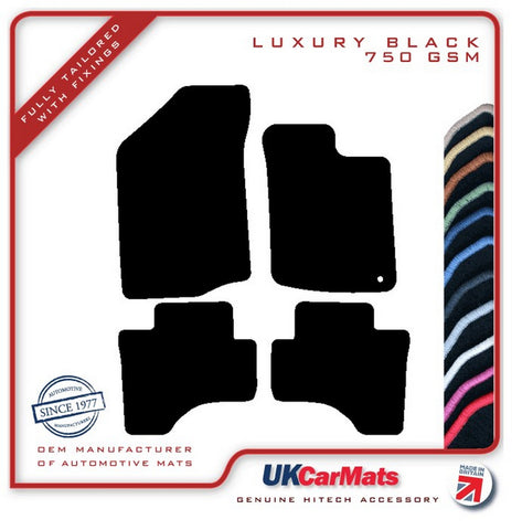 Peugeot 107 (One Fixing Driver) 2005-2010 Black Luxury Velour Tailored Car Mats HITECH