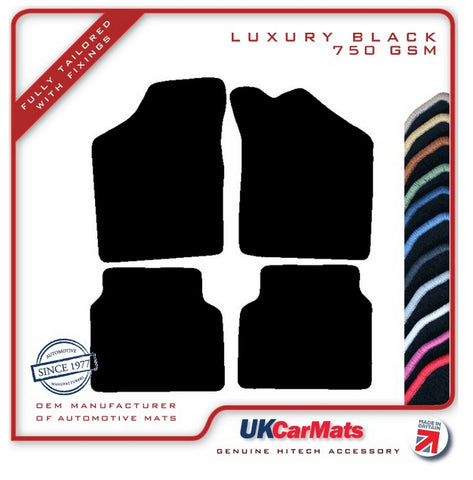 Rover Metro/ 114 1983-1996 Black Luxury Velour Tailored Car Mats HITECH