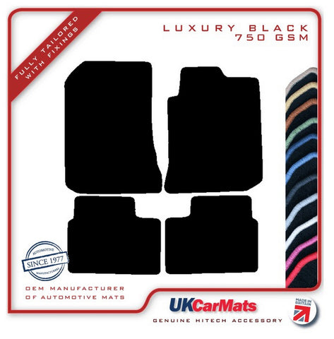 Rover 75 1999-2004 Black Luxury Velour Tailored Car Mats HITECH