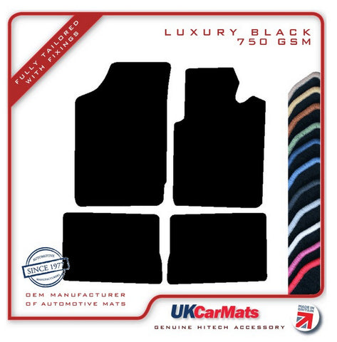 Renault Clio II (Facelift) 2001-2005 Black Luxury Velour Tailored Car Mats HITECH