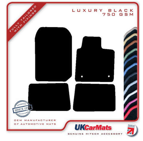 Renault Twingo 2007-2014 Black Luxury Velour Tailored Car Mats HITECH