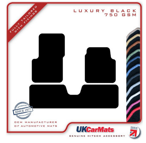 Renault Avantime (One Piece Rear) 2001-2003 Black Luxury Velour Tailored Car Mats HITECH