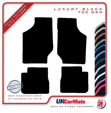 Subaru Justy 1987-1996 Black Luxury Velour Tailored Car Mats HITECH