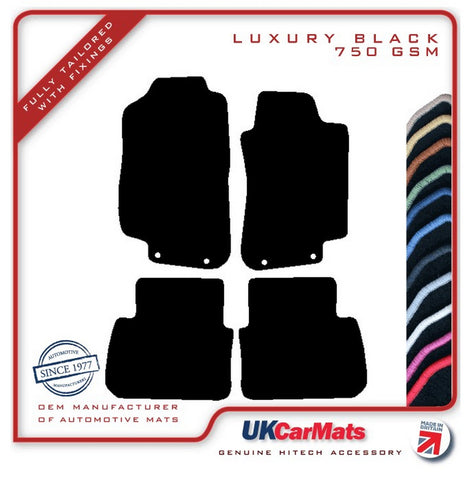 Saab 9/5 1998-2009 Black Luxury Velour Tailored Car Mats HITECH