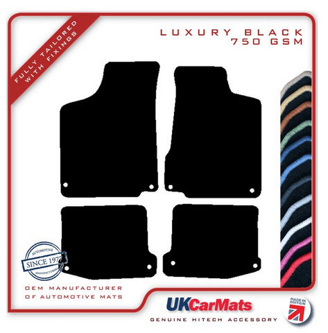 Seat Ibiza 1999-2002 Black Luxury Velour Tailored Car Mats HITECH