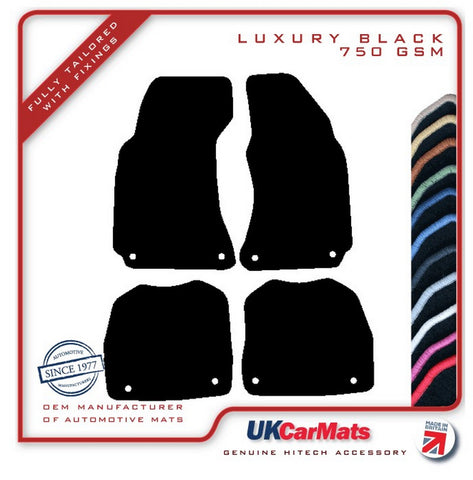 Skoda Superb 2001-2008 Black Luxury Velour Tailored Car Mats HITECH