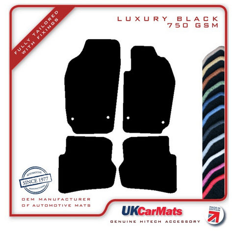 Seat Ibiza 2002-2008 Black Luxury Velour Tailored Car Mats HITECH